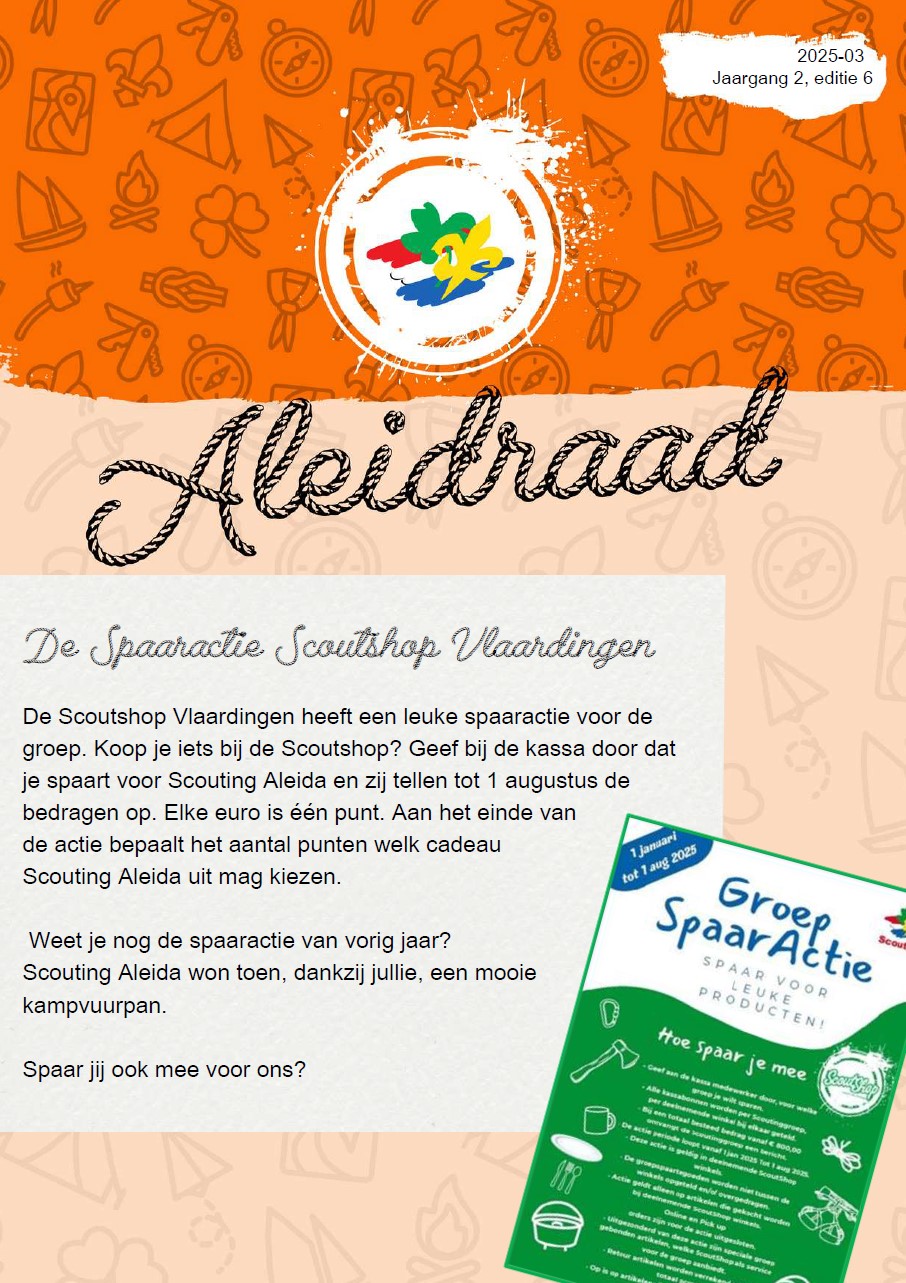 De Aleidraad van maart 2025 van Scouting Aleida Schiedam