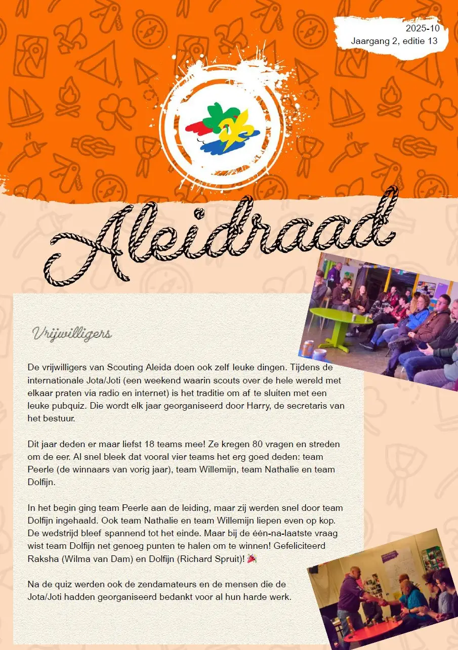 De Aleidraad van november 2025 van Scouting Aleida Schiedam