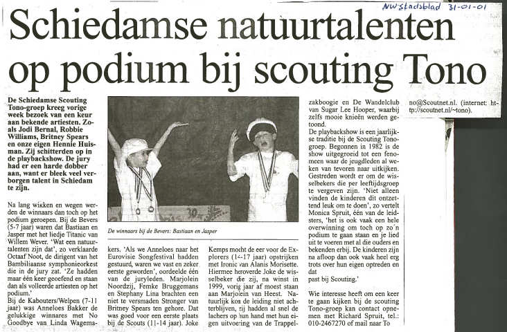 Het Nieuwe Stadsblad van 31 januari 2001. Foto: Richard Spruit (Dolfijn)