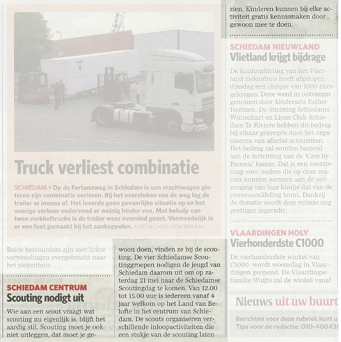 Het Algemeen Dagblad / Rotterdams, katern Waterweg van zaterdag 21 maart 2011