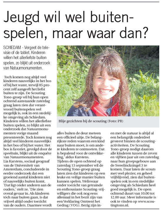 In de Waterweg Dichtbij van 10 september 2014 met het artikel op pagina 17