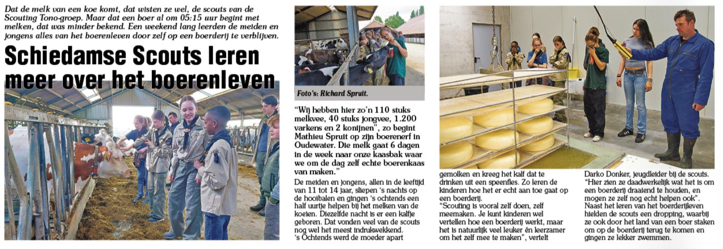 De IJssebode bracht een bericht over het weekend van de scouts op een boerderij in Oudewater